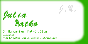 julia matko business card